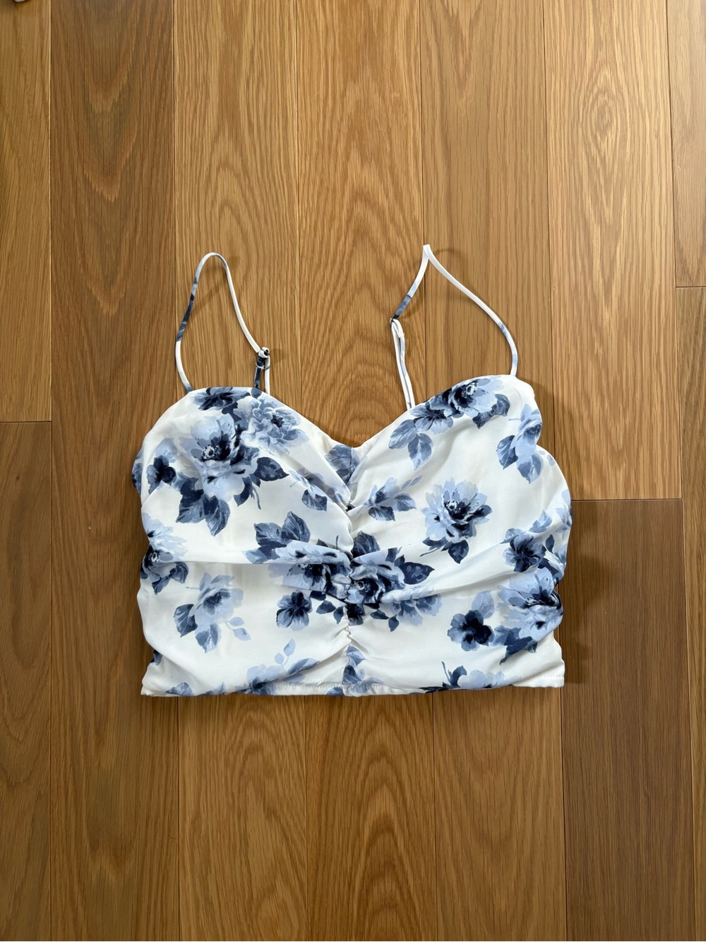 Abercrombie & Fitch White Floral Crop Cami